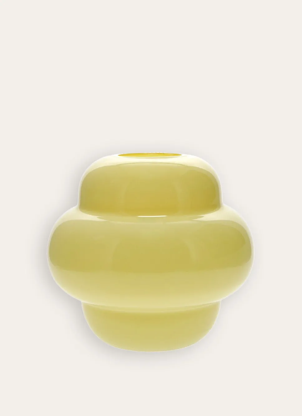 Hot Bouchara VASE EN VERRE COLORÉ SOUFFLÉ À LA BOUCHE JAUNE PASTEL