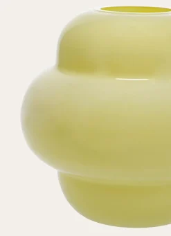 Hot Bouchara VASE EN VERRE COLORÉ SOUFFLÉ À LA BOUCHE JAUNE PASTEL