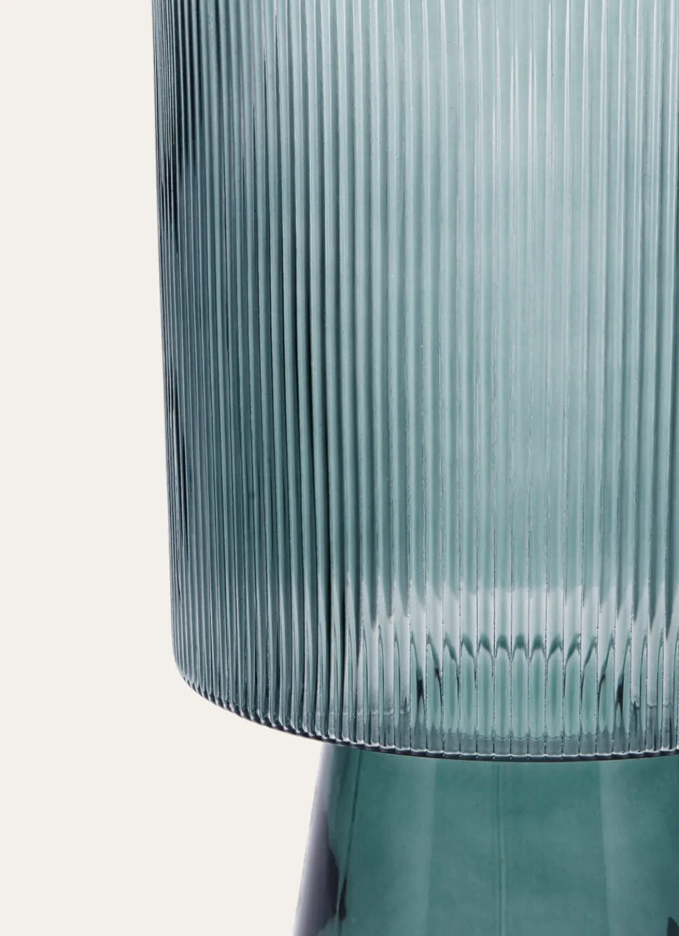 Clearance Bouchara VASE EN VERRE STRIÉ EFFY VERT TRANSPARENT