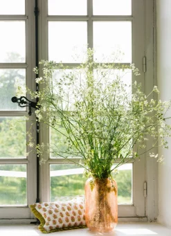 Online Bouchara VASE EN VERRE TRANSPARENT COLORÉ EFFET CRAQUELÉ PECHE