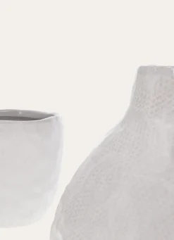 Outlet Bouchara VASE SOLIFLORE EN GRÈS BLANC