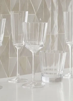 Bouchara VERRE À PIED EN CRISTALLIN PLISSÉ TRANSPARENT