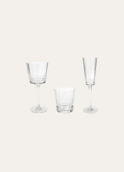 Bouchara VERRE À PIED EN CRISTALLIN PLISSÉ TRANSPARENT