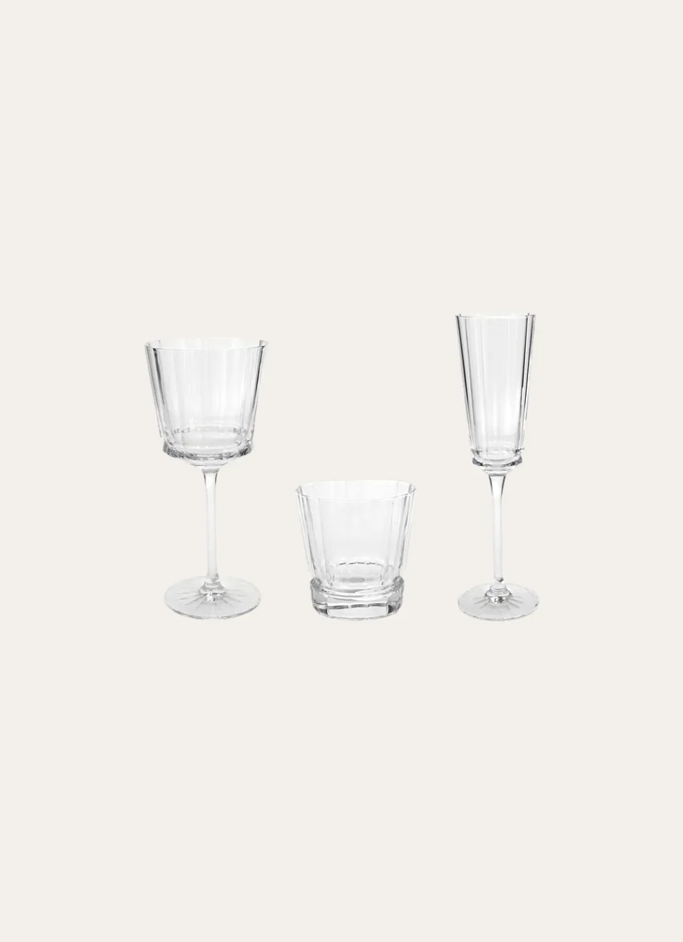 Bouchara VERRE À PIED EN CRISTALLIN PLISSÉ TRANSPARENT