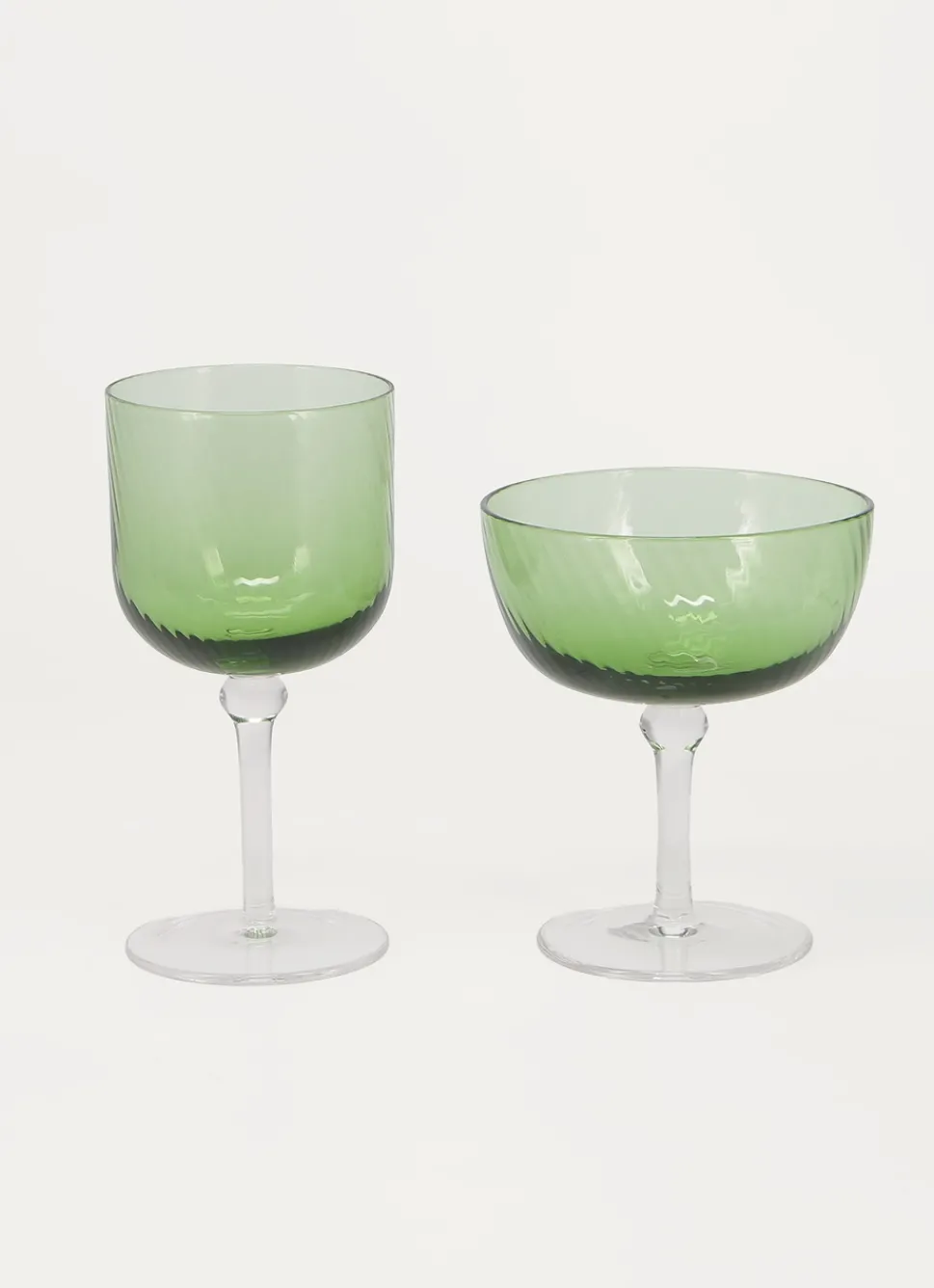 Best Bouchara VERRE STRIÉ À PIED vert