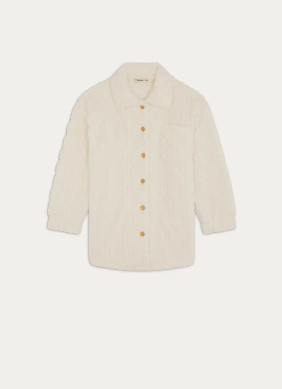 Clearance Bouchara VESTE EN POLAIRE AVEC MOTIFS EMBOSSÉS TORSY ÉCRU