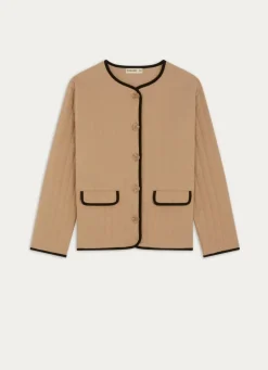 Outlet Bouchara VESTE MATELASSÉE À MANCHES LONGUES BEIGE FONCÉ