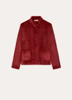 Clearance Bouchara VESTE POLAIRE EMBOSSÉE CEMI ROUGE OPERA