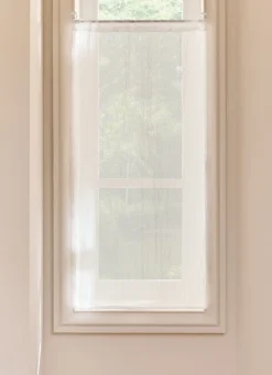 Bouchara VITRAGE DROIT TAMISANT EFFET FROISSÉ PASSE-TRINGLE BEIGE