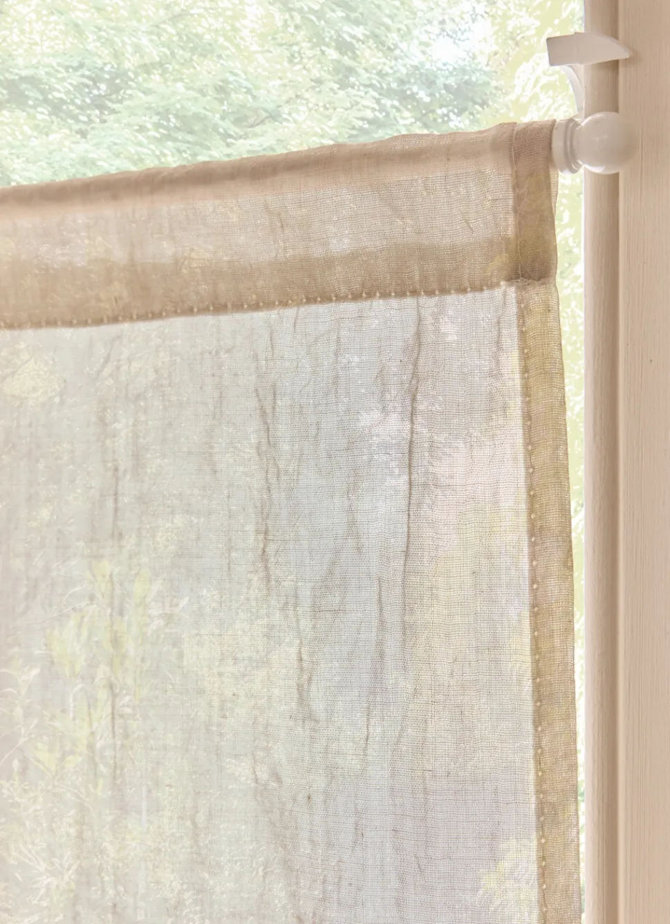 Bouchara VITRAGE DROIT TAMISANT EFFET FROISSÉ PASSE-TRINGLE BEIGE