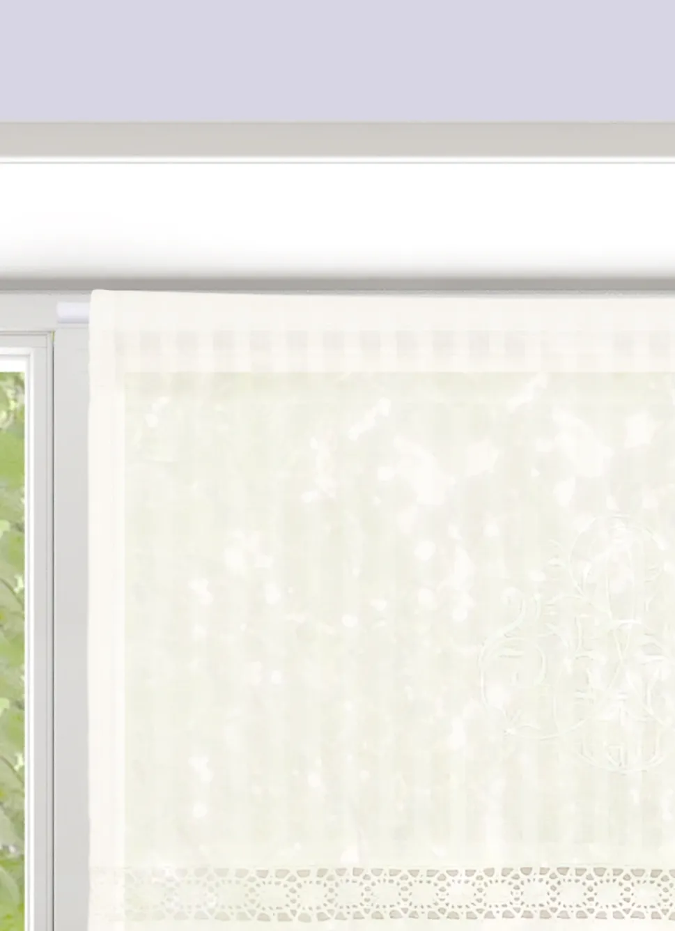 Bouchara VITRAGE AJOURÉ ET BRODÉ 45 X 90 CM IVOIRE