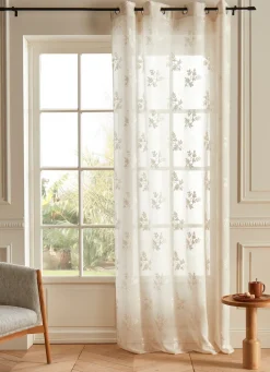 Sale Bouchara VOILAGE BRODÉ MOTIFS BOUQUETS ÉCRU