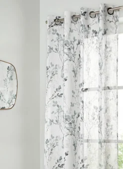 Hot Bouchara VOILAGE IMPRIMÉ FEUILLAGE AQUARELLÉ BLANC