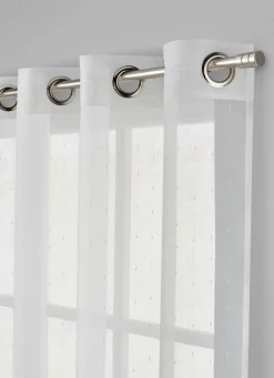 Best Bouchara VOILAGE JACQUARD À FINES RAYURES ECRU