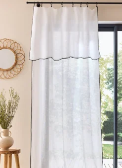 Sale Bouchara VOILAGE LÉGER EN LIN AVEC BOURDON NOIR BLANC