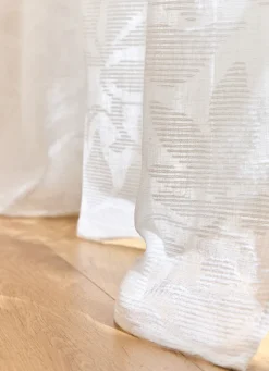 Sale Bouchara VOILAGE MOTIF VÉGÉTAL JACQUARD TON SUR TON BLANC